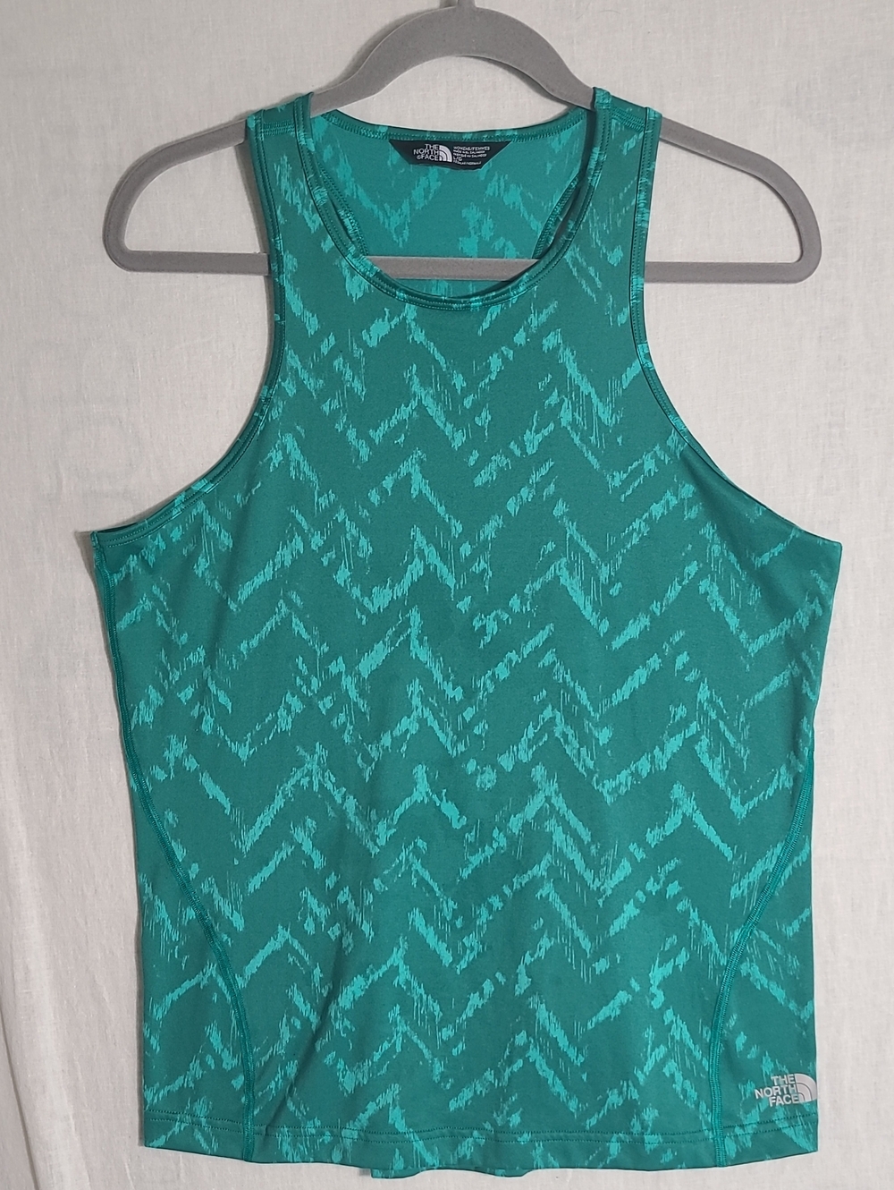 The North Face Green Teal Chevron Racerback Tank Size Large